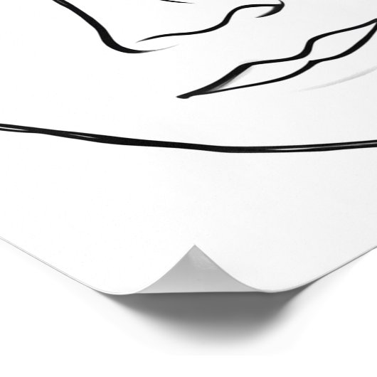 Minimalistische Line Art Face Poster (Hoek)