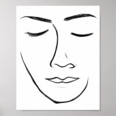 Minimalistische Line Art Face Poster (Voorkant)