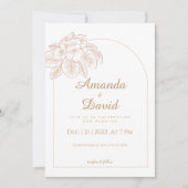 Minimalistische Line Art Floral bruiloft uitnodigi Kaart (Voorkant)