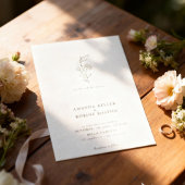 Minimalistische Line Art Floral bruiloft uitnodigi Kaart