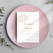 Minimalistische Line Art Floral bruiloft uitnodigi Kaart