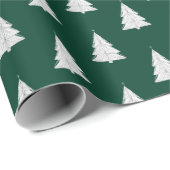 Minimalistische Line-Art kerstboom met geometrisch Cadeaupapier (Rol Hoek)