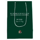 Minimalistische Line-Art kerstboom met geometrisch Medium Cadeauzakje (Achterkant)