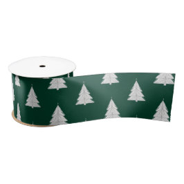 Minimalistische Line-Art kerstboom met geometrisch Satijnen Lint