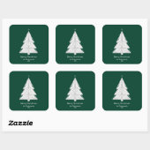 Minimalistische Line-Art kerstboom met geometrisch Vierkante Sticker (Vel)