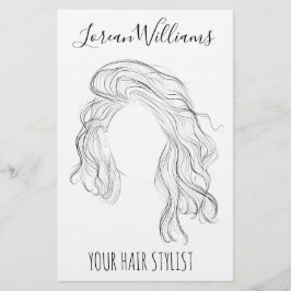 Minimalistische Line Art Long Wavy Natural Hair St Flyer