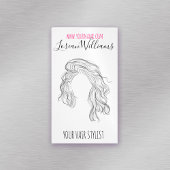 Minimalistische Line Art Long Wavy Natural Hair St Magnetisch Visitekaartje