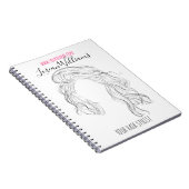 Minimalistische Line Art Long Wavy Natural Hair St Notitieboek (Rechterzijde)