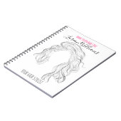 Minimalistische Line Art Long Wavy Natural Hair St Notitieboek (Linkerzijde)