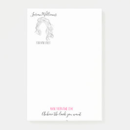 Minimalistische Line Art Long Wavy Natural Hair St Post-it® Notes