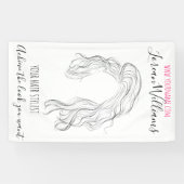 Minimalistische Line Art Long Wavy Natural Hair St Spandoek (Horizontaal)
