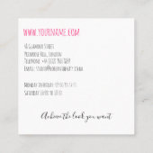 Minimalistische Line Art Long Wavy Natural Hair St Vierkante Visitekaartje (Achterkant)