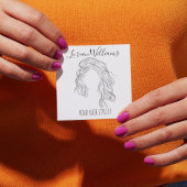 Minimalistische Line Art Long Wavy Natural Hair St Vierkante Visitekaartje