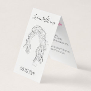 Minimalistische Line Art Long Wavy Natural Hair St Visitekaartje