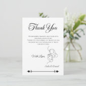 Minimalistische Line Art Paar illustratie Trouwen Bedankkaart (Staand voorkant)