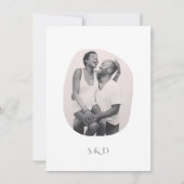 Minimalistische Line Art Paar illustratie Trouwen Bedankkaart (Achterkant)