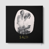 Minimalistische Line Art Paar illustratie Trouwen Gastenboek (Achterkant)