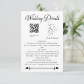 Minimalistische Line Art Paar illustratie Trouwen Informatiekaartje (Staand voorkant)