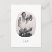 Minimalistische Line Art Paar illustratie Trouwen Informatiekaartje (Achterkant)