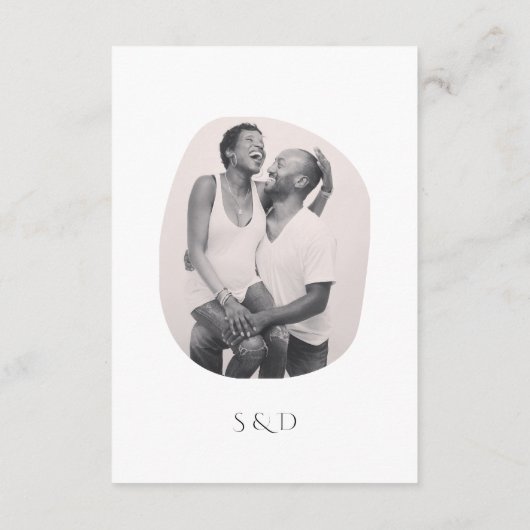 Minimalistische Line Art Paar illustratie Trouwen Informatiekaartje (Achterkant)