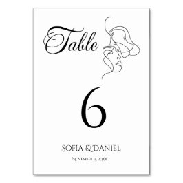 Minimalistische Line Art Paar illustratie Trouwen Kaart