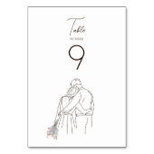 Minimalistische line art paar lopen samen kaart (Voorkant)