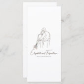 Minimalistische Line Art Romantisch Paar Bloemen B (Voorkant / Achterkant)