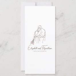 Minimalistische Line Art Romantisch Paar Bloemen B