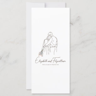 Minimalistische Line Art Romantisch Paar Bloemen B