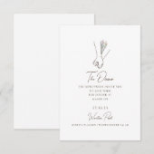 Minimalistische Line Art Romantisch Paar Bloemen B Kaart (Voorkant / Achterkant)