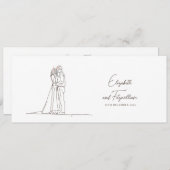 Minimalistische Line Art Romantisch paar met boeke Kaart (Voorkant / Achterkant)