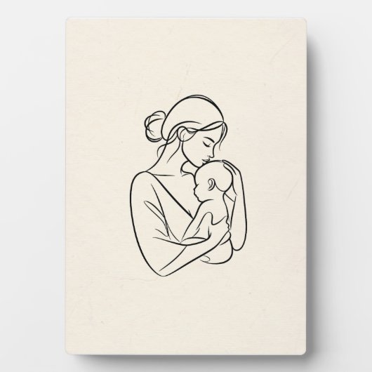 Minimalistische Line Art Tafelblad Plaque met Ezel Fotoplaat (voorkant)