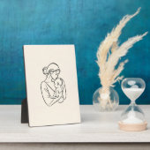 Minimalistische Line Art Tafelblad Plaque met Ezel Fotoplaat (Zijkant)