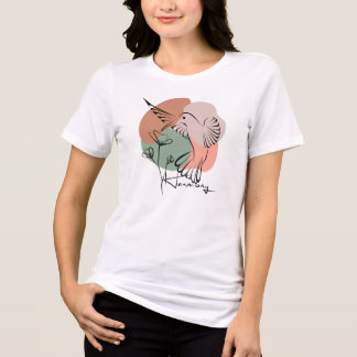 Minimalistische Line Art & Waterverf Natuur Design Tri-Blend Shirt