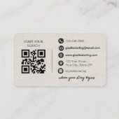 Minimalistische Linen Vastgoed QR Code Visitekaartje (Achterkant)