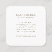 Minimalistische Linnen (afbeelding) Elegant Design Vierkante Visitekaartje (Achterkant)