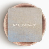 Minimalistische Linnen (afbeelding) Elegant Design Vierkante Visitekaartje