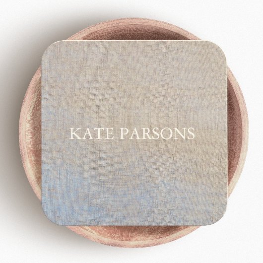 Minimalistische Linnen (afbeelding) Elegant Design Vierkante Visitekaartje