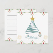 Minimalistische lintboom kerstkaart (Voorkant / Achterkant)