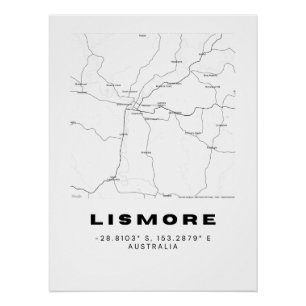 Minimalistische Lismore kaart met coördinaten Perfect Poster