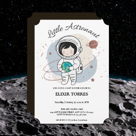 Minimalistische Little Astronaut Baby Shower Kaart
