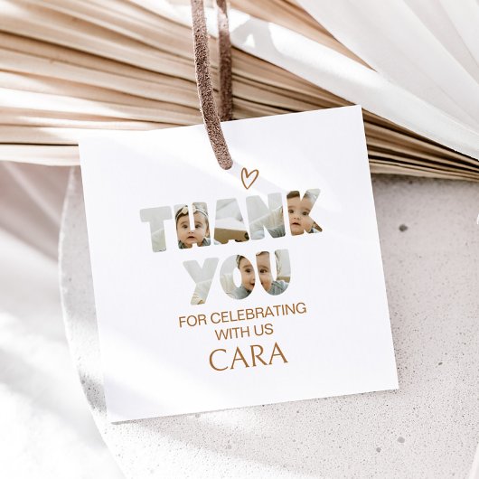 Minimalistische Little Miss Photo verjaardagsfeest Bedankjes Labels