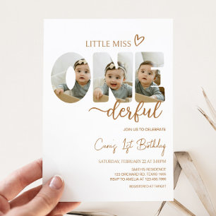 Minimalistische Little Miss Photo verjaardagsfeest Kaart