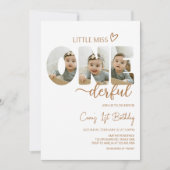 Minimalistische Little Miss Photo verjaardagsfeest Kaart (Voorkant)