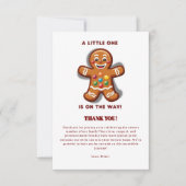 Minimalistische Little One Gingerbread Baby shower Bedankkaart (Voorkant)