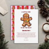 Minimalistische Little One Gingerbread Baby shower Bedankkaart