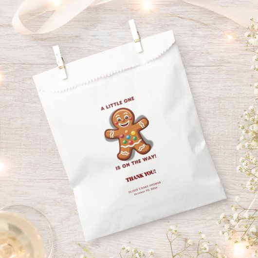 Minimalistische Little One Gingerbread Baby shower Bedankzakje (Geknipt)