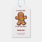 Minimalistische Little One Gingerbread Baby shower Cadeaulabel (Voorkant)