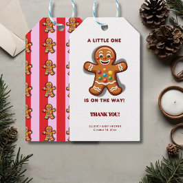 Minimalistische Little One Gingerbread Baby shower Cadeaulabel