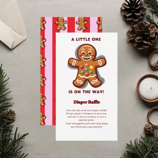 Minimalistische Little One Gingerbread Baby shower Informatiekaartje